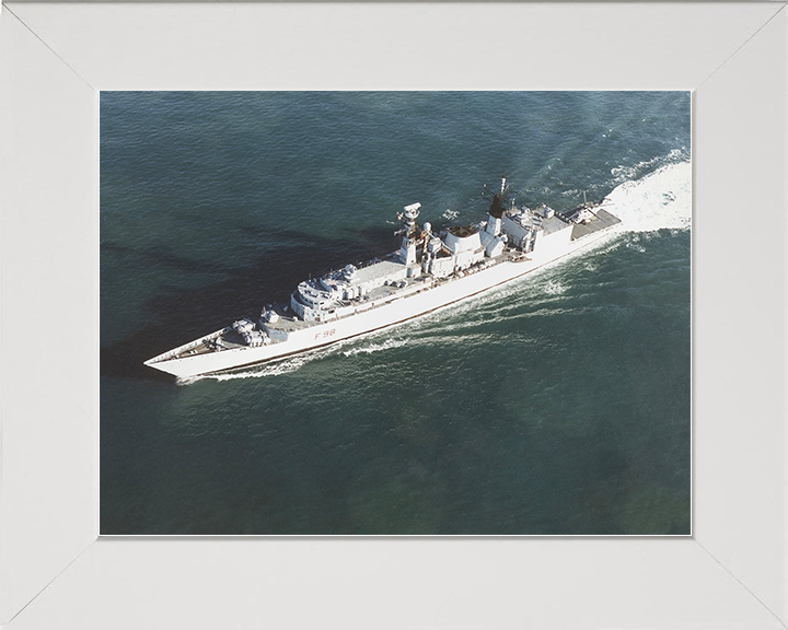 HMS Coventry (F98) Royal Navy Type 22 Frigate High Port Side View Photo Print Wall Art Decor Posters, Prints, & Visual Artwork Hampshire Prints 10 x 8 White Frame No