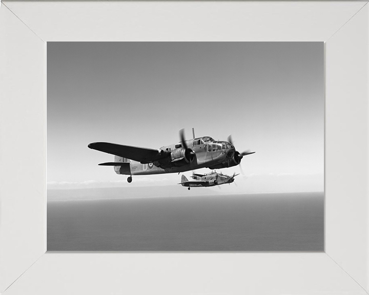 RAF Bristol Beaufort Mark Is in Formation Photo Print - Royal Air Force Aircraft Hampshire Prints 10 x 8 White Frame No