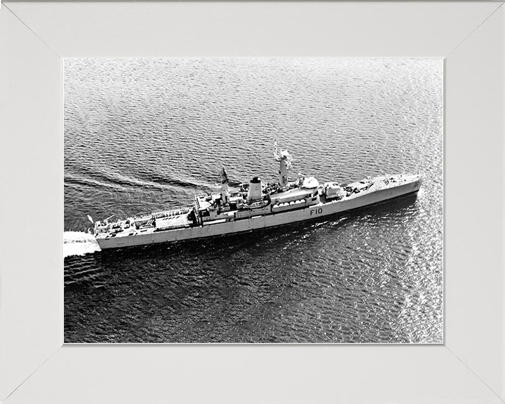 HMS Aurora (F10) Royal Navy Leander Class Frigate From Above Photo Print Wall Art Decor Posters, Prints, & Visual Artwork Hampshire Prints 10 x 8 White Frame No