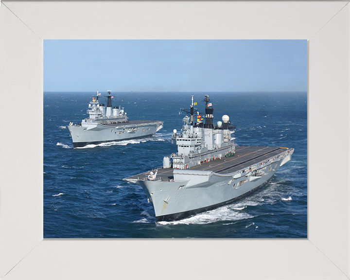 HMS Invincible R05 and HMS Illustrious R06 Royal Navy aircraft carriers Photo Print or Framed Print - Hampshire Prints