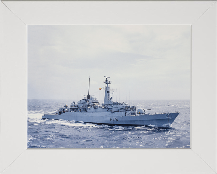 HMS Alacrity (F174) Royal Navy Type 21 Frigate Starboard View At Sea Photo Print Wall Art Naval Decor Posters, Prints, & Visual Artwork Hampshire Prints 10 x 8 White Frame No