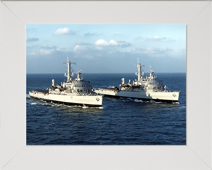 HMS Fearless L10 HMS Intrepid L11 Photo Print - Royal Navy Landing Platform Dock Hampshire Prints 10 x 8 White Frame No