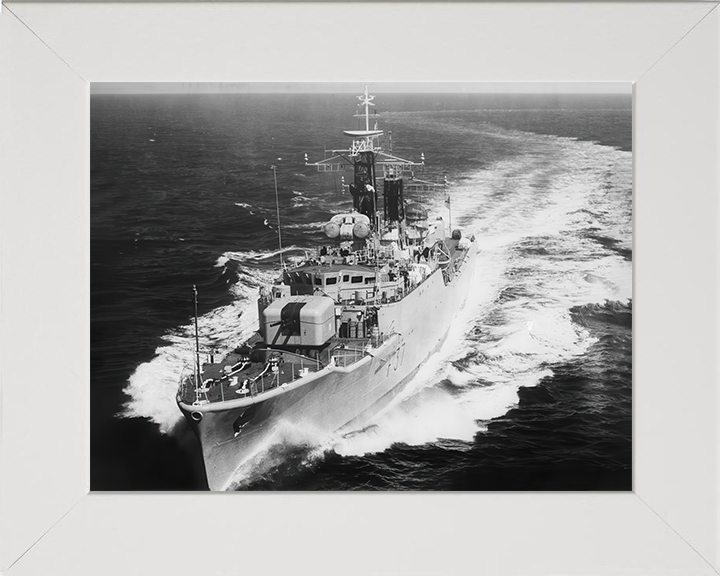 HMS Jaguar (F37) Photo Print - At Sea 1963 - Royal Navy Leopard Class Frigate Hampshire Prints 10 x 8 White Frame No