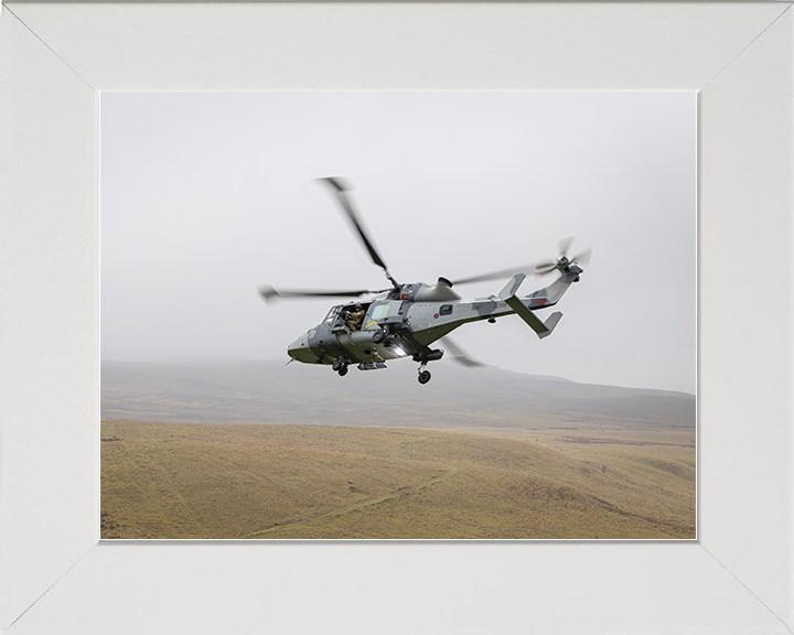 British Army Air Corps Wildcat from 661 Squadron in Flight Aircraft Photo Print Wall Art Military Decor Posters, Prints, & Visual Artwork Hampshire Prints 10 x 8 White Frame No