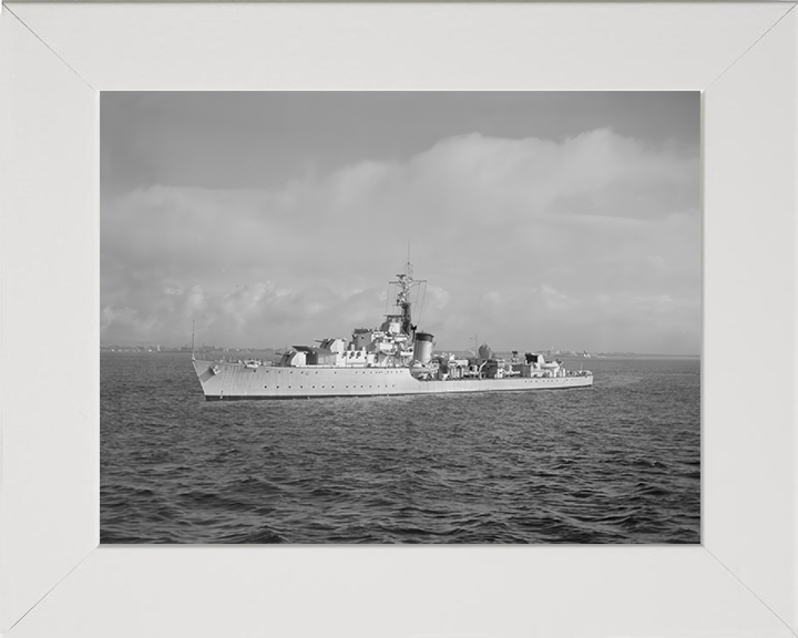 HMS Zephyr (R19) Photo Print - Spithead 1952 - Royal Navy Z Class Destroyer Hampshire Prints 10 x 8 White Frame No