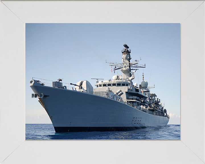 HMS Northumberland (F238) Photo Print - Tanzania 2012 - Royal Navy Type 23 Frigate Hampshire Prints 10 x 8 White Frame No