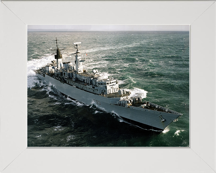HMS Beaver (F93) Royal Navy Type 22 Frigate Hard Turn Photo Print Wall Art Decor Posters, Prints, & Visual Artwork Hampshire Prints 10 x 8 White Frame No