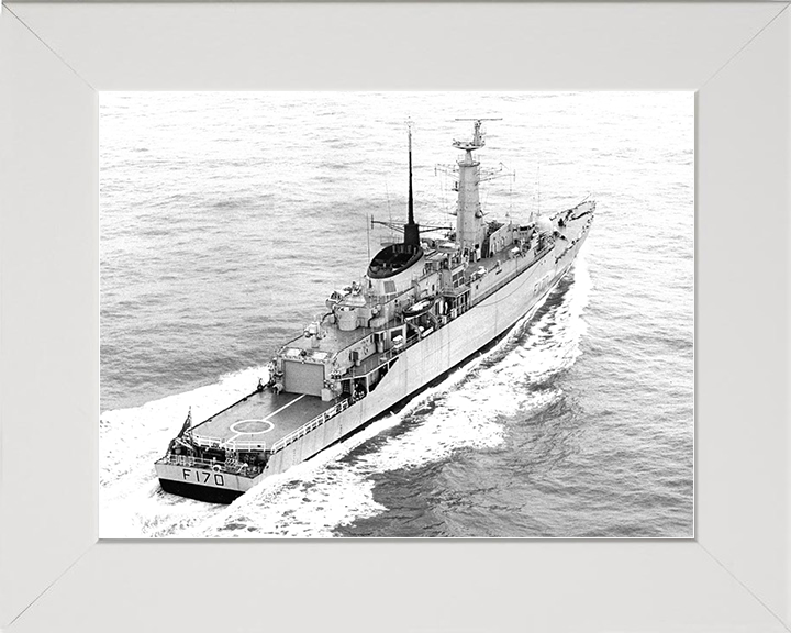 HMS Antelope (F170) Royal Navy Type 21 Frigate At Sea 1975 Photo Print Wall Art Decor Posters, Prints, & Visual Artwork Hampshire Prints 10 x 8 White Frame No