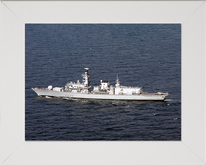HMS Monmouth (F235) Photo Print - At Sea 2012 - Royal Navy Type 23 Frigate Hampshire Prints 10 x 8 White Frame No