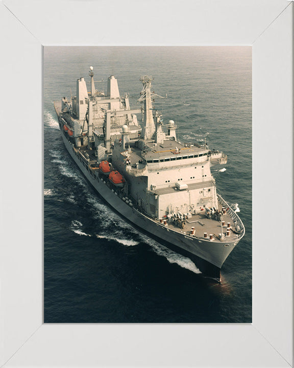 RFA Fort George (A388) Photo Print - From Above - Royal Fleet Auxiliary Fort Class Tanker Hampshire Prints 10 x 8 White Frame No