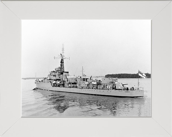HMS Cassandra (D10) Royal Navy C Class Destroyer Port Quarter View Photo Print Wall Art Decor Posters, Prints, & Visual Artwork Hampshire Prints 10 x 8 White Frame No