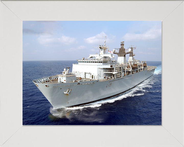 HMS Bulwark (L15) Photo Print - Operation Highbrow 2006 - Royal Navy Albion Class Amphibious Ship Hampshire Prints 10 x 8 White Frame No