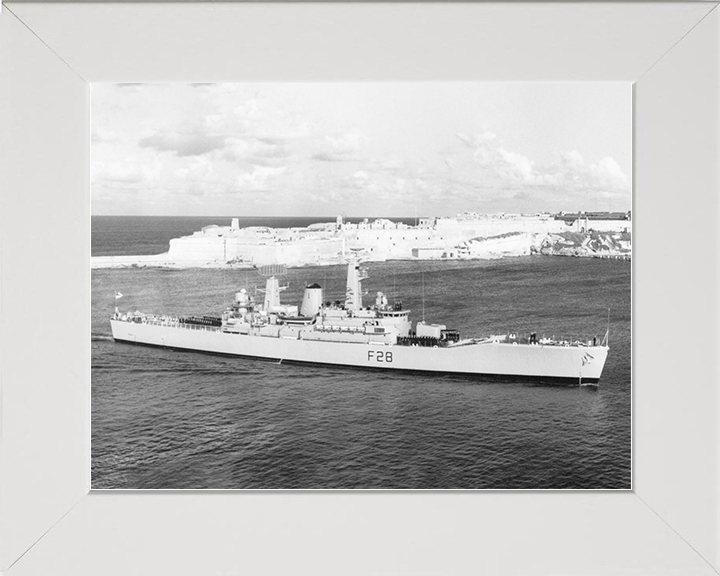 HMS Cleopatra (F28) Royal Navy Leander Class Frigate Valletta Malta Photo Print Wall Art Decor Posters, Prints, & Visual Artwork Hampshire Prints 10 x 8 White Frame No