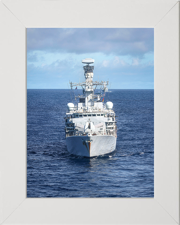 HMS Richmond (F239) Photo Print - Bow View 2025 - Royal Navy Type 23 Frigate Hampshire Prints 10 x 8 White Frame No