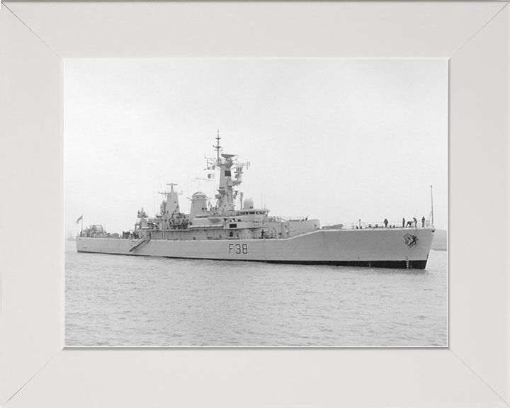 HMS Arethusa (F38) Royal Navy Leander Class Frigate Starboard View Photo Print Wall Art Naval Decor Posters, Prints, & Visual Artwork Hampshire Prints 10 x 8 White Frame No