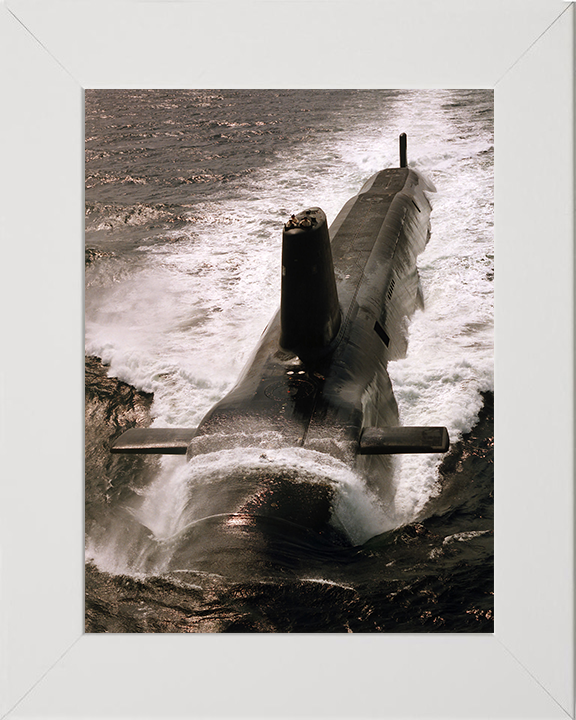 HMS Victorious (S29) Photo Print - Clyde 1994 - Royal Navy Vanguard Class Submarine Hampshire Prints 10 x 8 White Frame No