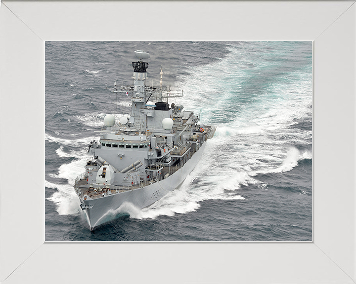 HMS Argyll (F231) Royal Navy Type 23 Frigate Underway 2014 Wall Art Photo Print Naval Decor Posters, Prints, & Visual Artwork Hampshire Prints 10 x 8 White Frame No