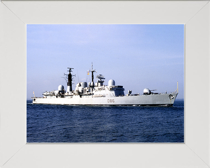 HMS Birmingham (D86) Royal Navy Type 42 Destroyer Starboard View Photo Print Wall Art Decor Posters, Prints, & Visual Artwork Hampshire Prints 10 x 8 White Frame No