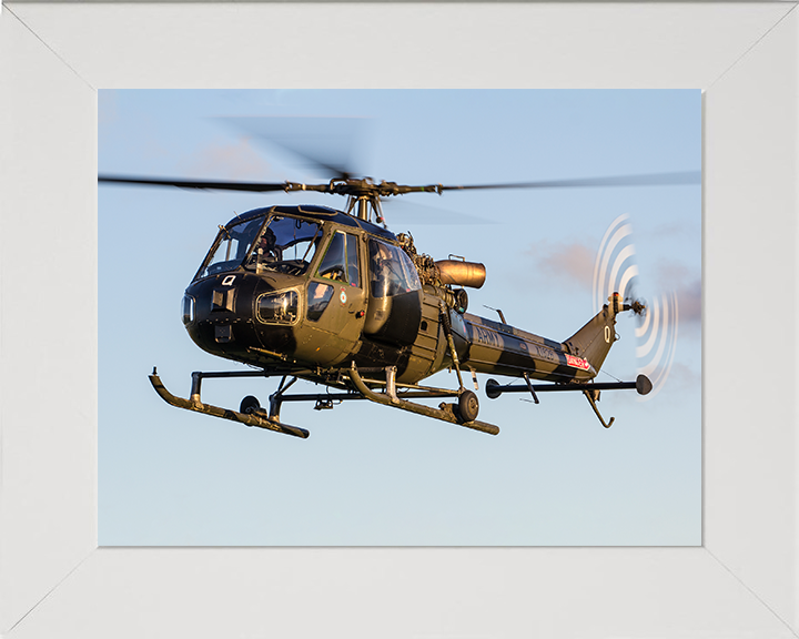 Westland Scout AH1 Helicopter in Flight 2015 Photo Print - British Army Aircraft Posters, Prints, & Visual Artwork Hampshire Prints 10 x 8 White Frame No