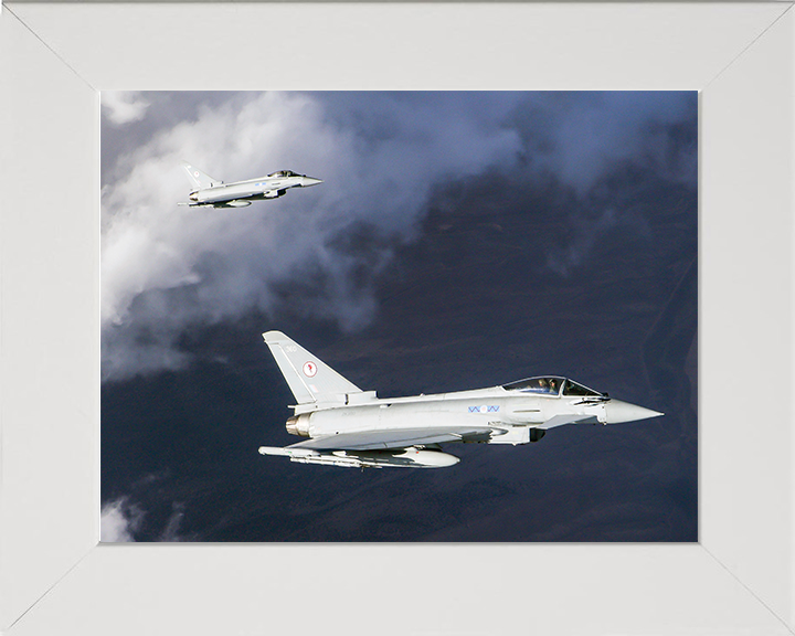 RAF 6 Squadron Typhoons Photo Print - Royal Air Force Aircraft Hampshire Prints 10 x 8 White Frame No