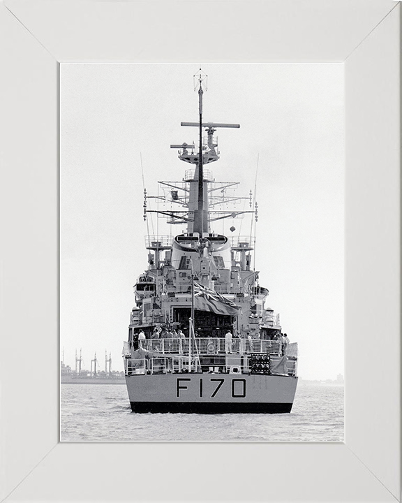 HMS Antelope (F170) Royal Navy Type 21 Frigate Stern View Photo Print Wall Art Decor Posters, Prints, & Visual Artwork Hampshire Prints 10 x 8 White Frame No