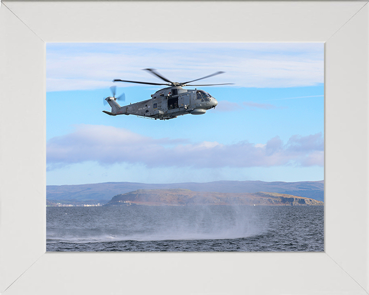 Merlin Helicopter Hovering above the sea Photo Print - Royal Navy Aircraft