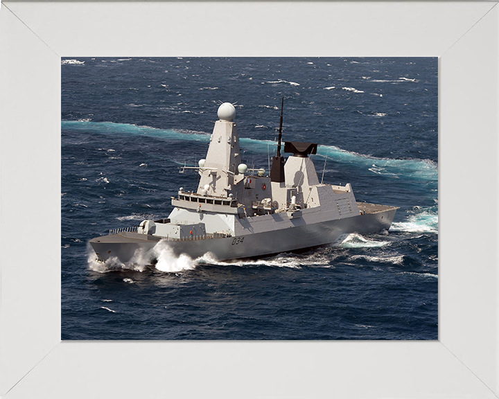 HMS Diamond (D34) Photo Print - At Sea June 2012 - Royal Navy Type 45 Destroyer Posters, Prints, & Visual Artwork Hampshire Prints 10 x 8 White Frame No