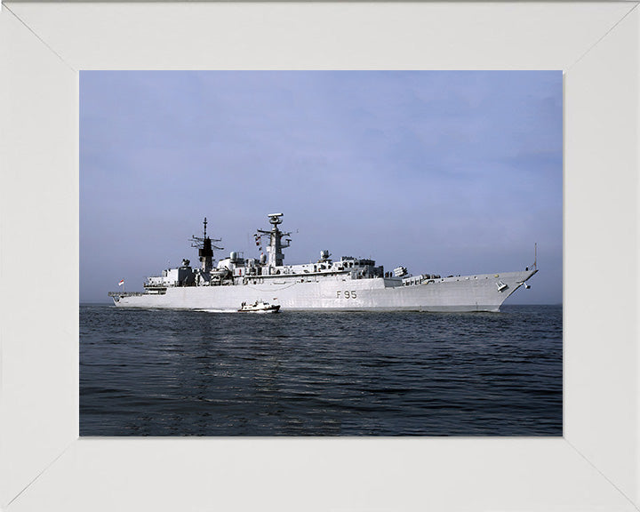 HMS London (F95) Photo Print - Starboard View - Royal Navy Type 22 Frigate Hampshire Prints 10 x 8 White Frame No