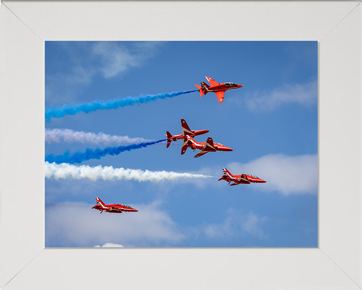 RAF Red Arrows Display 2025 Photo Print - Royal Air Force Aircraft Hampshire Prints 10 x 8 White Frame No