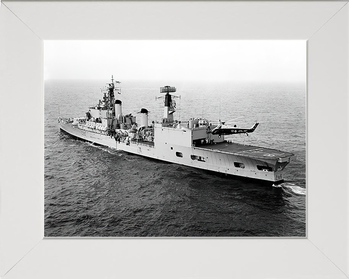 HMS Blake (C99) Royal Navy Tiger Class Light Cruiser Port Quarter View Photo Print Wall Art Decor Posters, Prints, & Visual Artwork Hampshire Prints 10 x 8 White Frame No