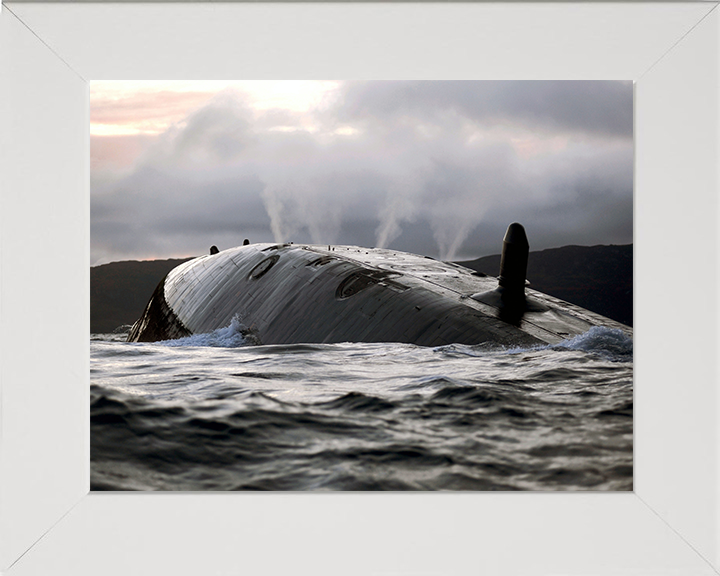 HMS Talent (S92) Photo Print - surfacing 2009 - Royal Navy Trafalgar Class Submarine Hampshire Prints 10 x 8 White Frame No