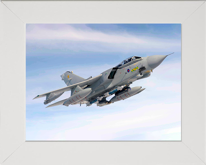 RAF Tornado GR4 Jet in Flight 2009 Photo Print - Royal Air Force Aircraft Posters, Prints, & Visual Artwork Hampshire Prints 10 x 8 White Frame No