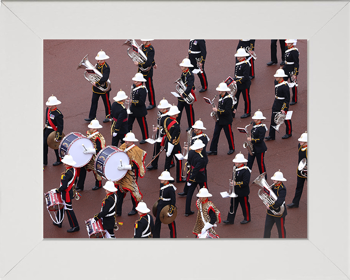 Royal Marines Band Marching on the mall London Photo Print Hampshire Prints 10 x 8 White Frame No
