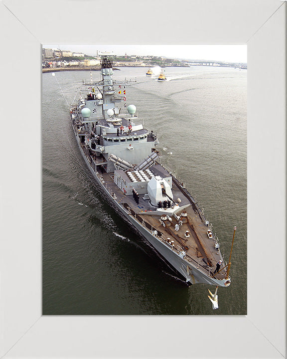 HMS Norfolk (F230) Photo Print - Plymouth - Royal Navy Type 23 Frigate Hampshire Prints 10 x 8 White Frame No