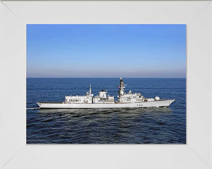 HMS St Albans (F83) Photo Print - At Sea 2017 - Royal Navy Type 23 Frigate Hampshire Prints 10 x 8 White Frame No