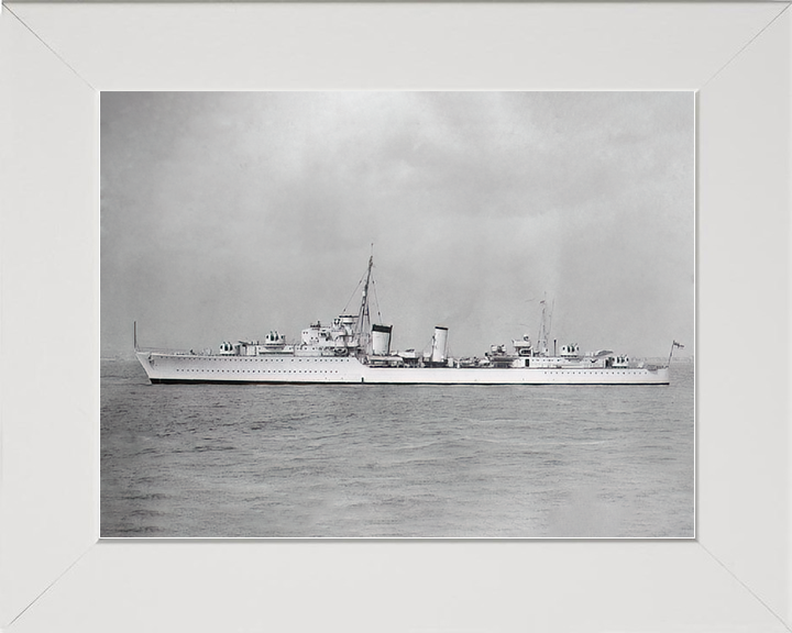 HMS Afridi (F07) Royal Navy Tribal Class Destroyer Photo Print Warship Wall Art Posters, Prints, & Visual Artwork Hampshire Prints 10 x 8 White Frame No