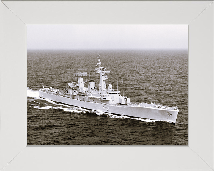 HMS Achilles (F12) Royal Navy Leander Class Frigate Photo Print Underway Warship Wall Art Posters, Prints, & Visual Artwork Hampshire Prints 10 x 8 White Frame No