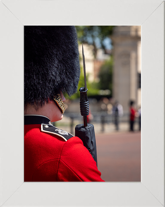 Grenadier Guard lining the street in London Photo Print - British Army Hampshire Prints 10 x 8 White Frame No