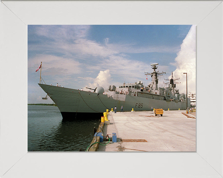HMS Cumberland (F85) Photo Print - Florida 1993 - Royal Navy Type 22 Frigate Hampshire Prints 10 x 8 White Frame No
