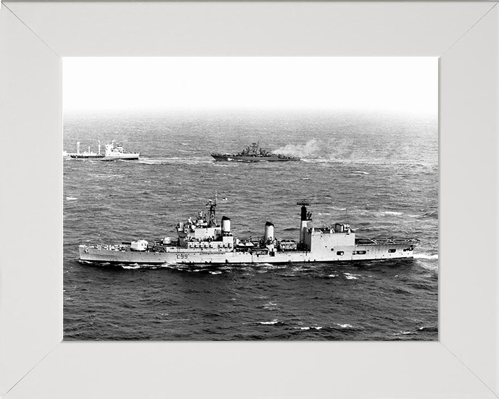HMS Blake (C99) Photo Print - Escorting 1976 - Royal Navy Tiger Class Light Cruiser Posters, Prints, & Visual Artwork Hampshire Prints 10 x 8 White Frame No