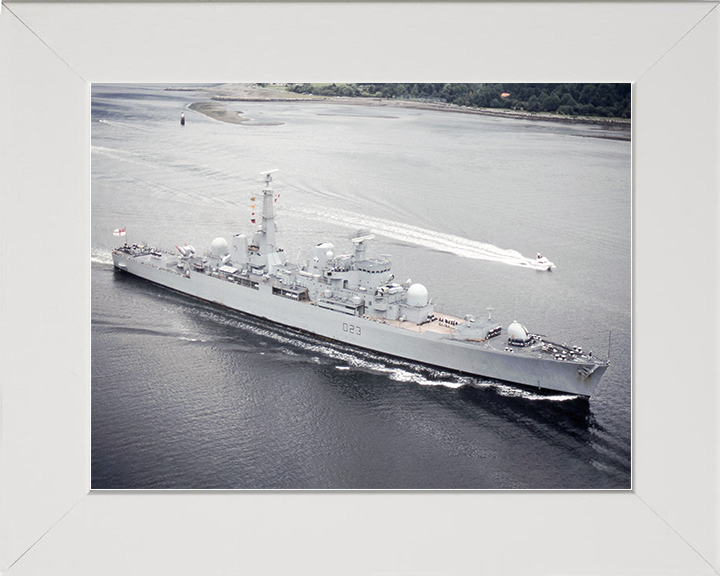 HMS Bristol (D23) Royal Navy Type 82 Destroyer Entering Harbour Photo Print Wall Art Decor Posters, Prints, & Visual Artwork Hampshire Prints 10 x 8 White Frame No