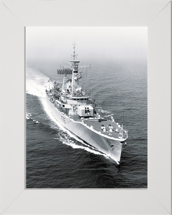 HMS Charybdis (F75) Royal Navy Leander Class Frigate At sea 1976 Photo Print Wall Art Decor Posters, Prints, & Visual Artwork Hampshire Prints 10 x 8 White Frame No