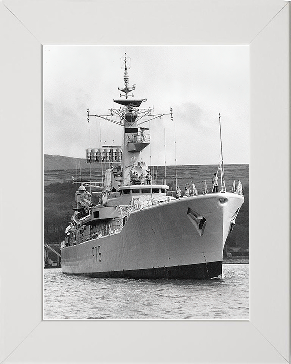 HMS Charybdis (F75) Royal Navy Leander Class Frigate Low Starboard Bow View Photo Print Wall Art Decor Posters, Prints, & Visual Artwork Hampshire Prints 10 x 8 White Frame No