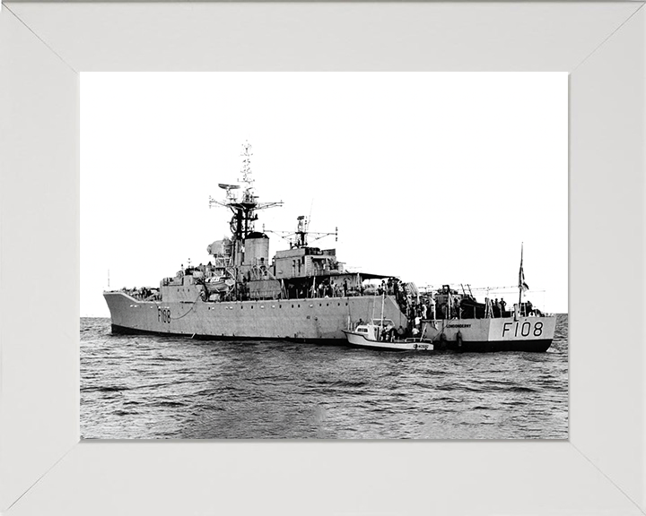 HMS Londonderry (F108) Photo Print - Florida 1964 - Royal Navy Rothesay Class Frigate Hampshire Prints 10 x 8 White Frame No