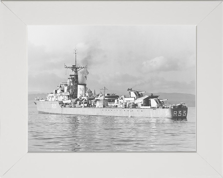 HMS Terpsichore (R33) Photo Print - At Sea - Royal Navy T Class Destroyer Posters, Prints, & Visual Artwork Hampshire Prints 10 x 8 White Frame No