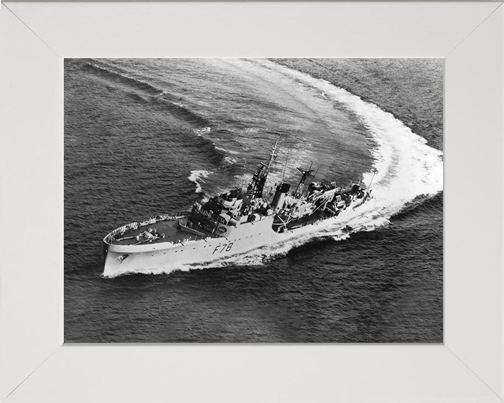 HMS Blackwood (F78) Photo Print - At Sea - Royal Navy Blackwood Class Frigate Posters, Prints, & Visual Artwork Hampshire Prints 10 x 8 White Frame No