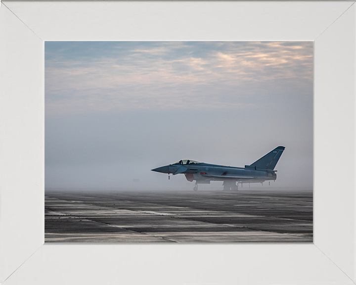 RAF Typhoon at RAF Coningsby Photo Print - Royal Air Force Aircraft Hampshire Prints 10 x 8 White Frame No