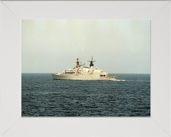 HMS Brazen (F91) Photo Print - Gulf Of Oman 1990 - Royal Navy Type 22 Frigate Hampshire Prints 10 x 8 White Frame No