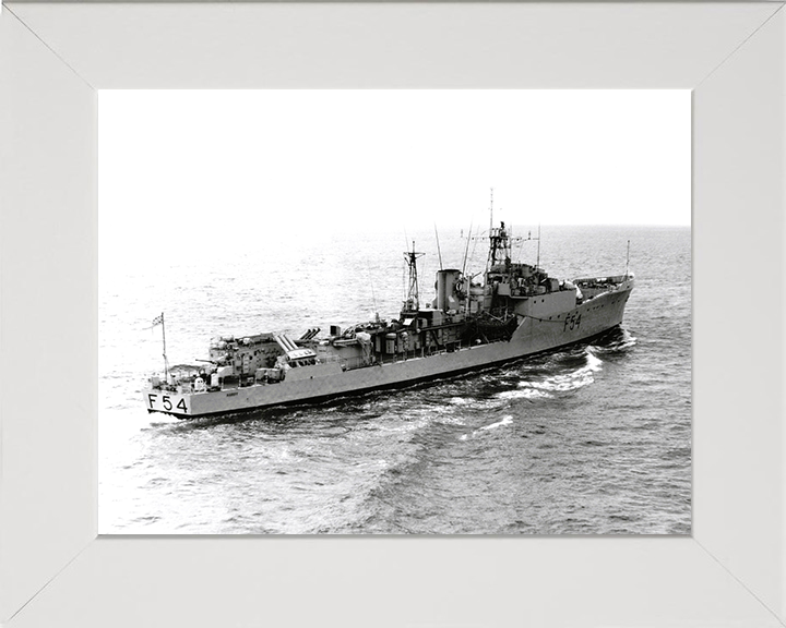 HMS Hardy (F54) Photo Print - Underway 1956 - Royal Navy Blackwood Class Frigate Posters, Prints, & Visual Artwork Hampshire Prints 10 x 8 White Frame No