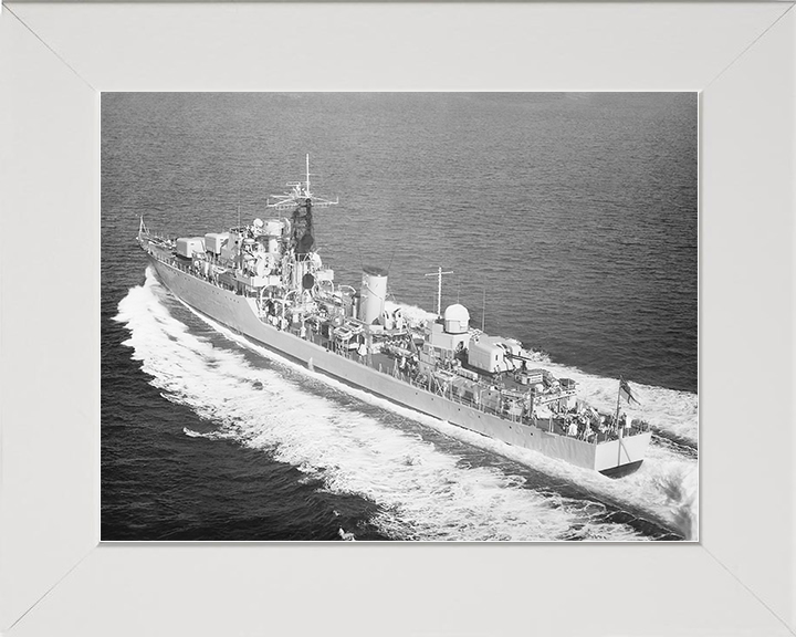HMS Diana (D126) Royal Navy Daring Class Destroyer High Port Quarter View Photo Print Wall Art Decor Posters, Prints, & Visual Artwork Hampshire Prints 10 x 8 White Frame No